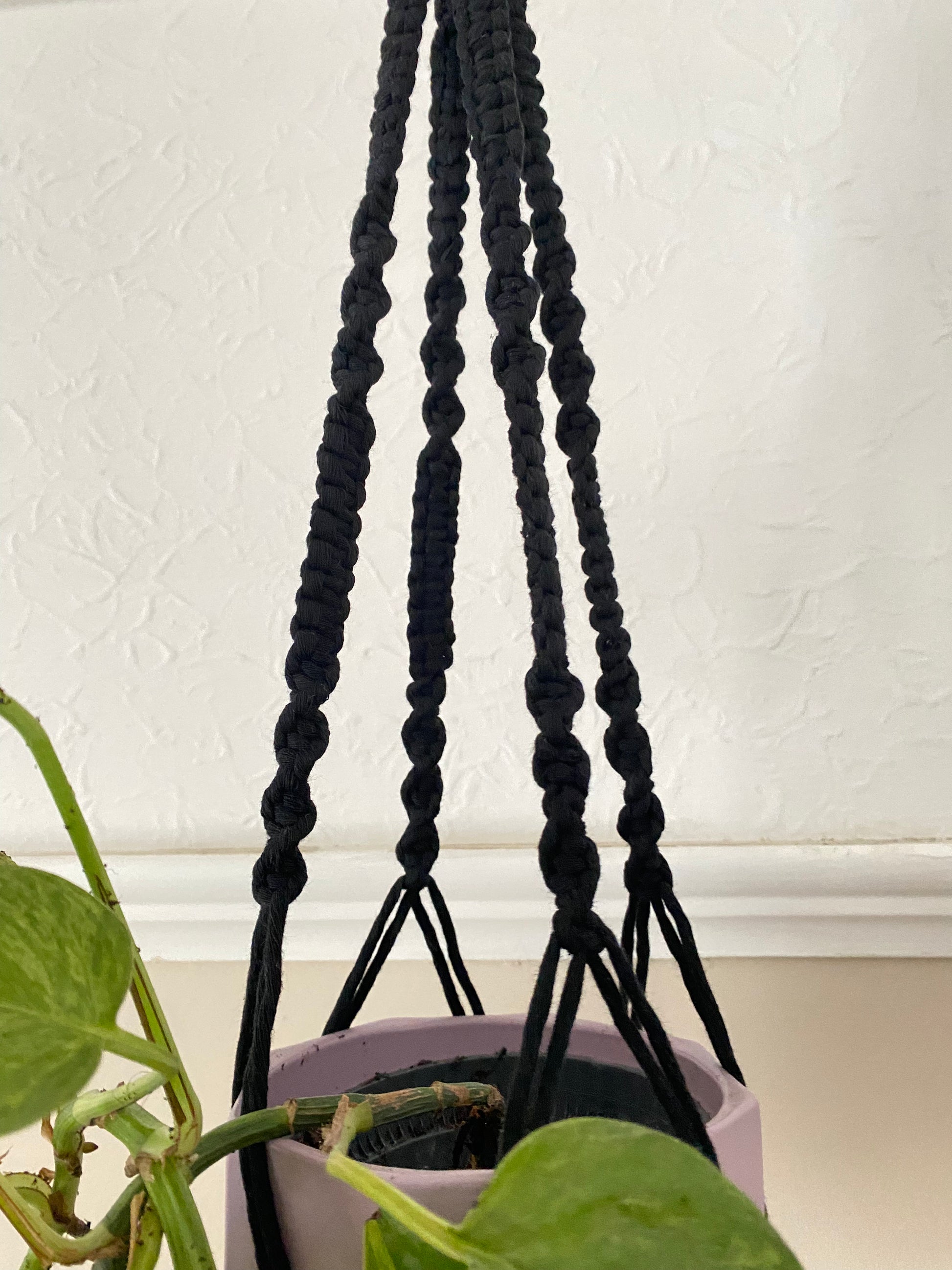 short plant hanger Short Macramé Plant Hanger