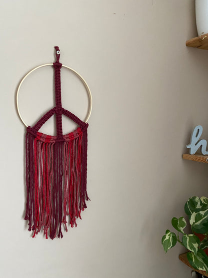 Macra-Made With Love peace symbol wall hanging