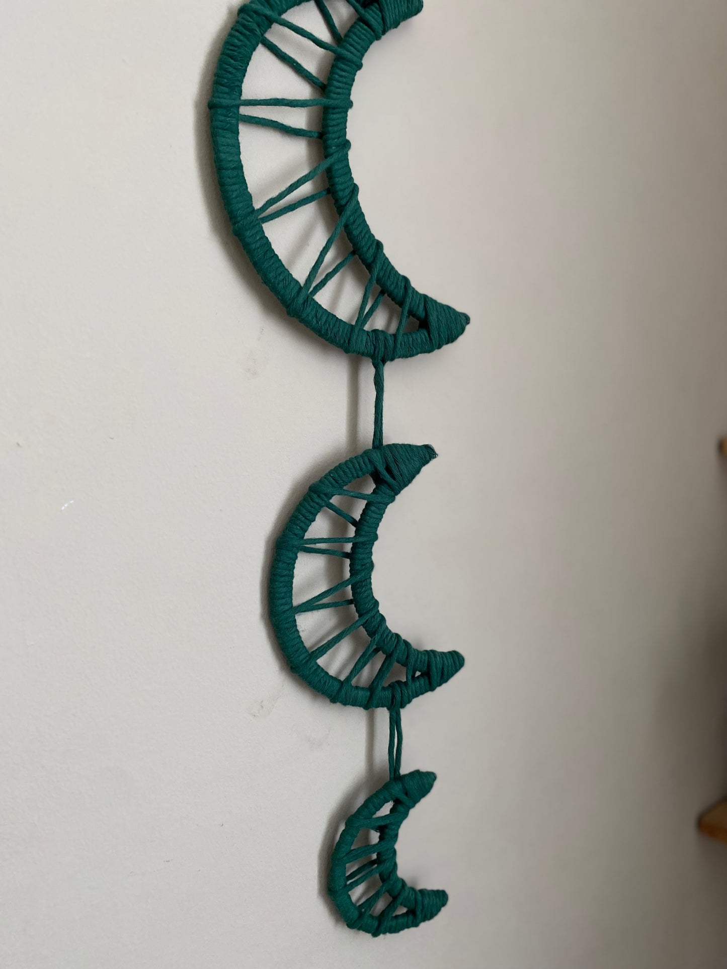 Macra-Made With Love triple moon wall hanging pine green zoom