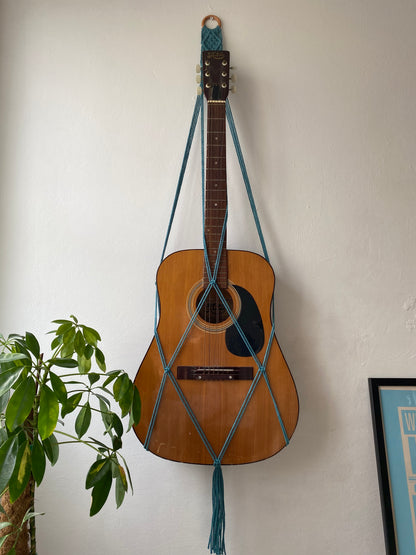 Macra-Made With Love acoustic guitar wall mount hanger teal