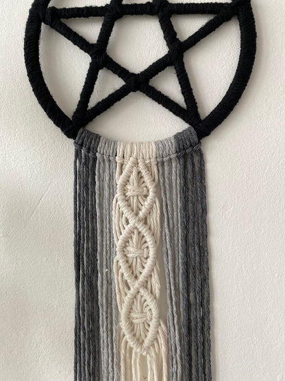 Macra-Made With Love pentagram wall hanging monochrome details