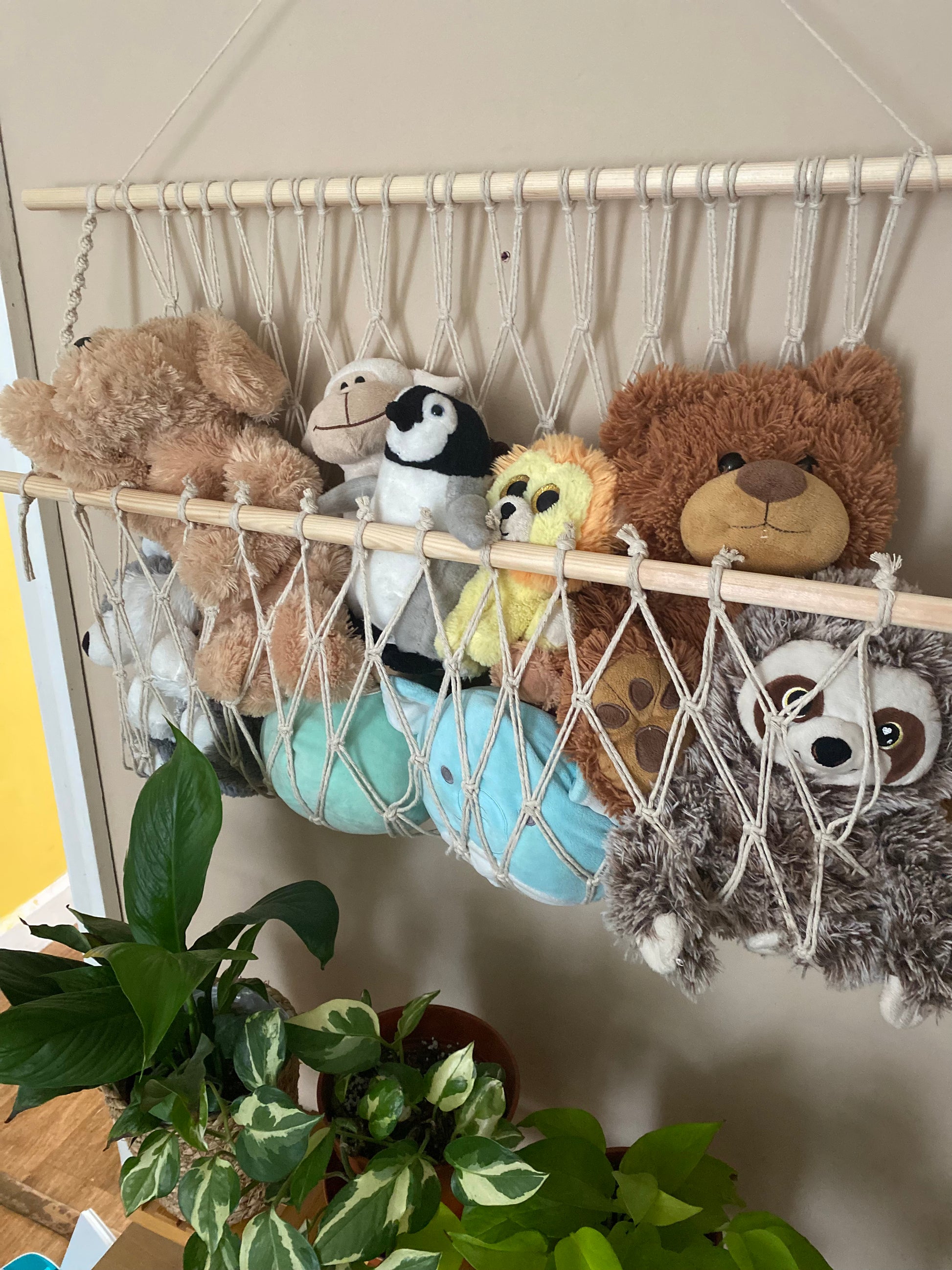 Macra-Made With Love soft toy hammock natural top down 