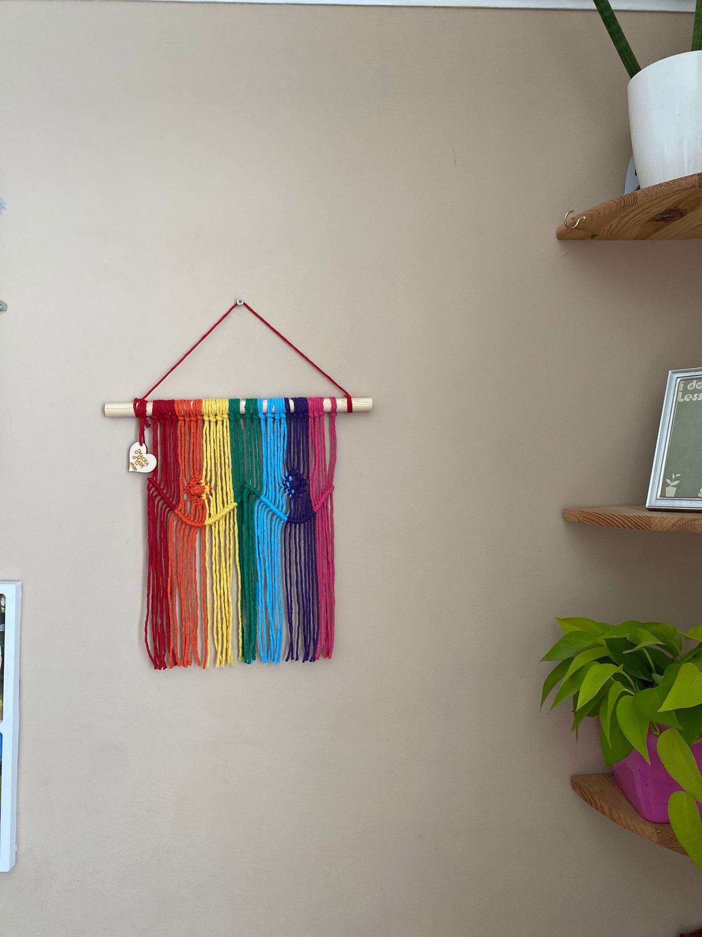 Macra-Made With Love boobs wall hanging rainbow front