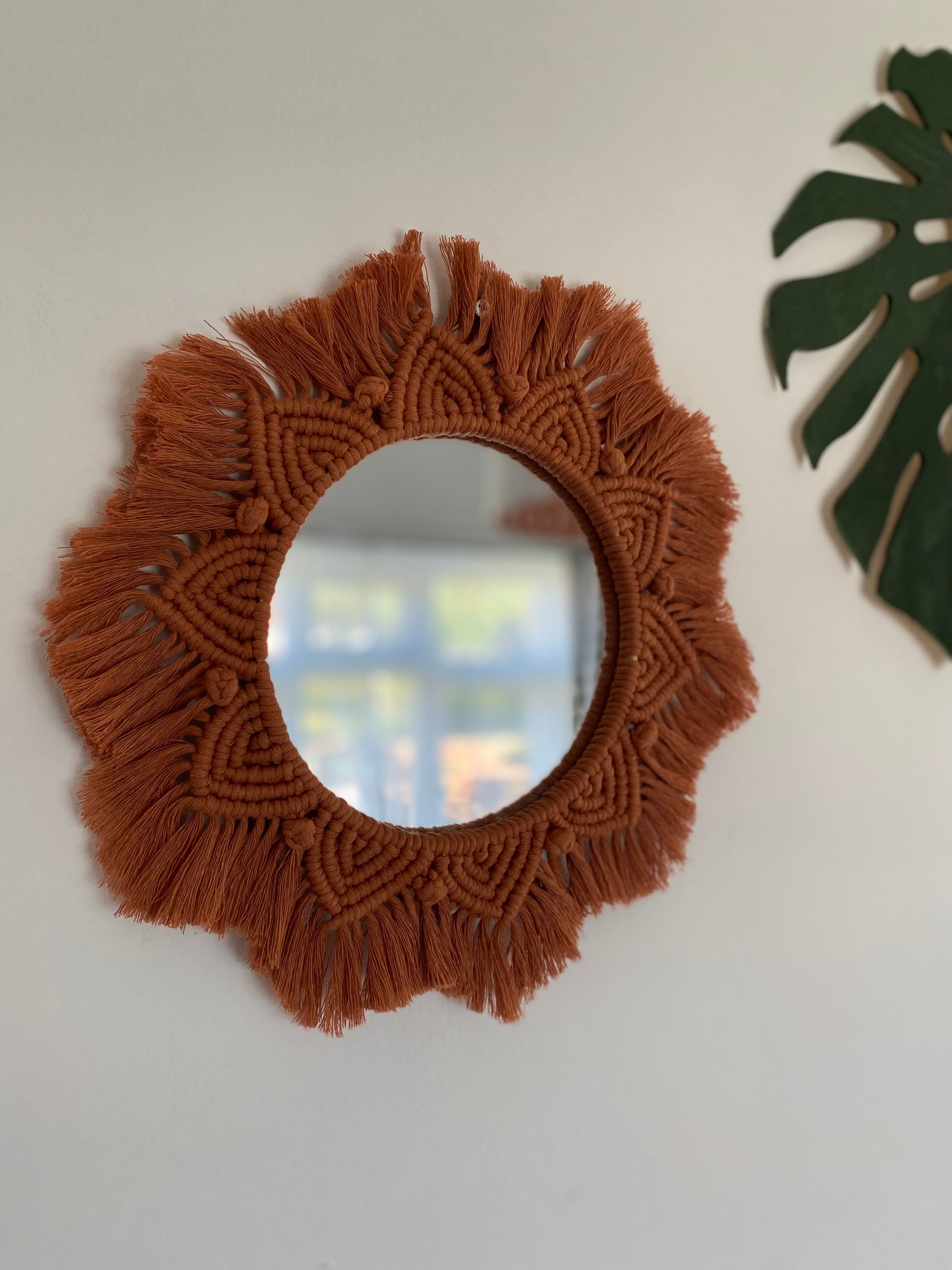 Macra-Made With Love mandala wall mirror terracotta soft focus