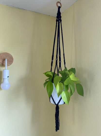 Skull Bead Macrame Plant Hanger