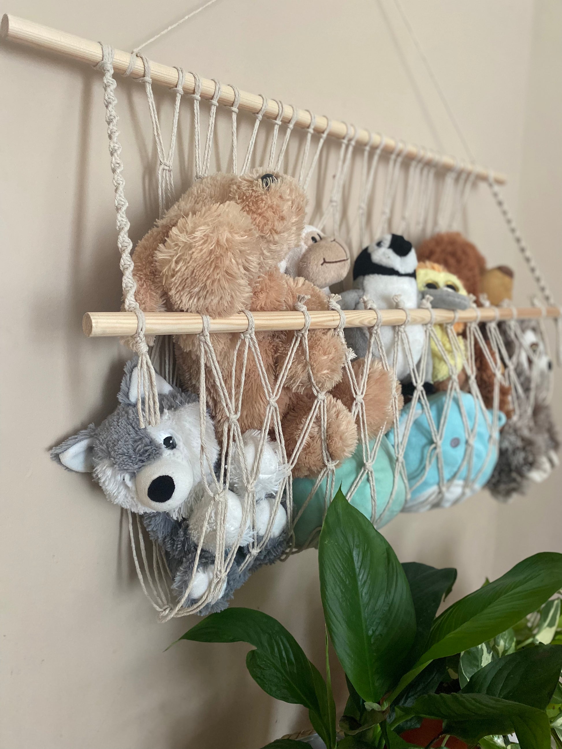 Macra-Made With Love soft toy hammock natural details
