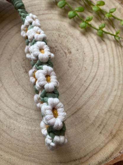 Macra-Made With Love daisy chain phone wrist strap white zoom