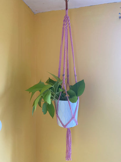 Skull Bead Macrame Plant Hanger