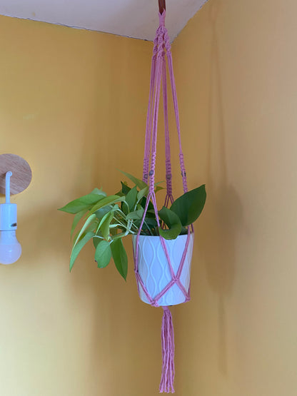 Skull Bead Macrame Plant Hanger