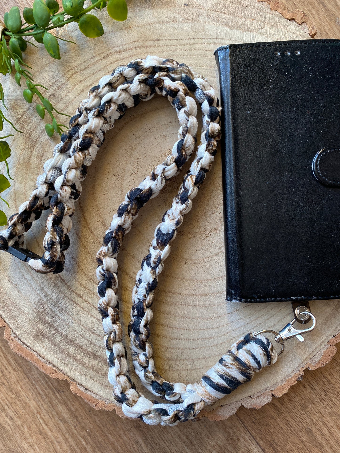 Macra-Made With Love phone holder lanyard animal print attached 