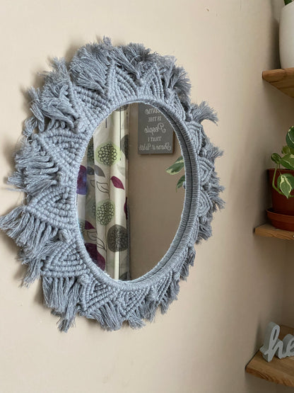 Macra-Made With Love mandala wall mirror grey zoom left