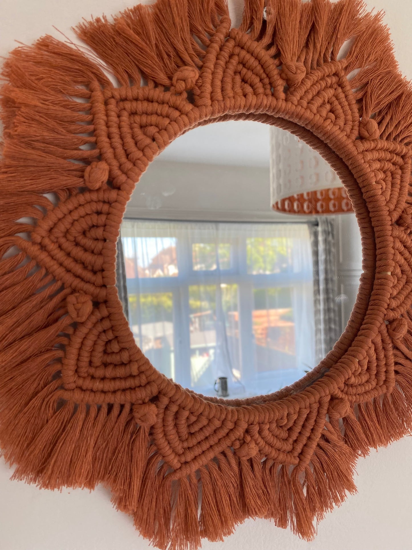 Macra-Made With Love mandala wall mirror terracotta details