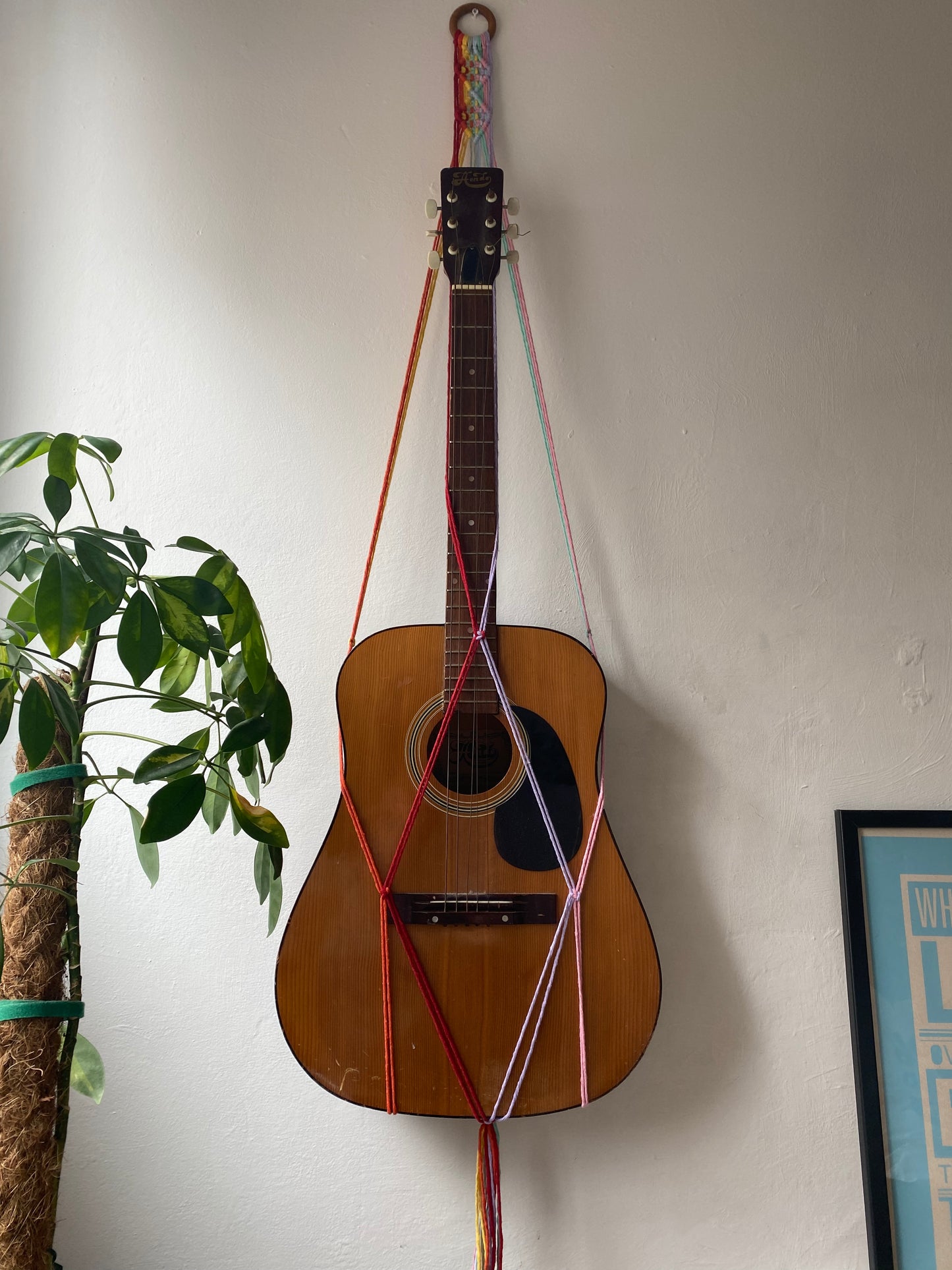 Macra-Made With Love acoustic guitar wall mount hanger rainbow hanging