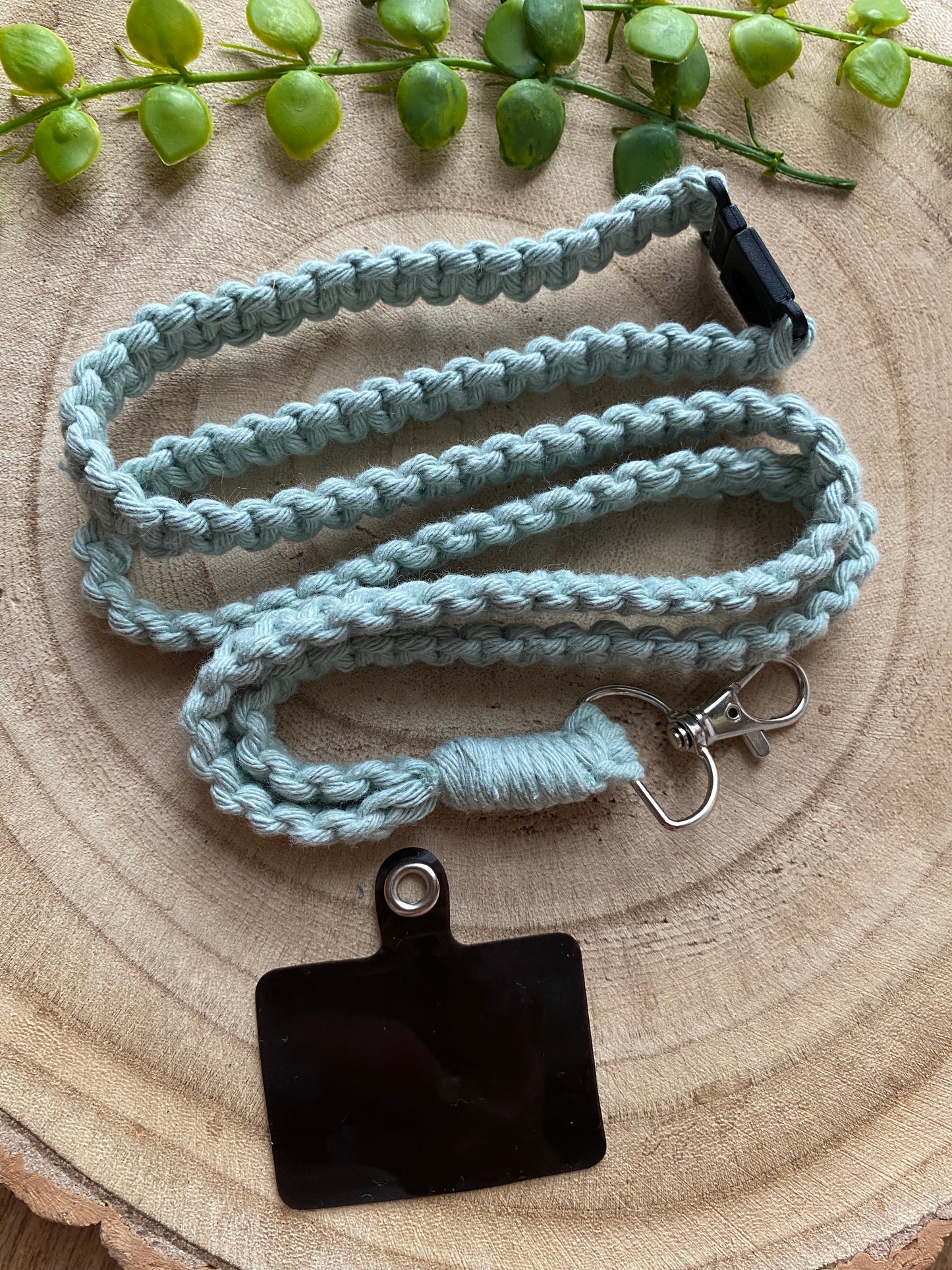 Macra-Made With Love phone holder lanyard pastel green flat