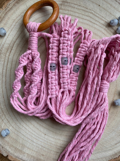 Skull Bead Macrame Plant Hanger