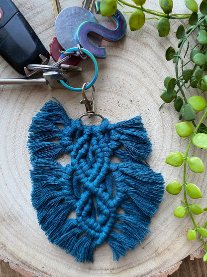 Macra-Made With Love macrame keyring with keys