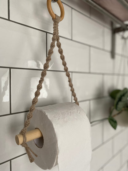 Bathroom decor toilet roll holder taupe ring