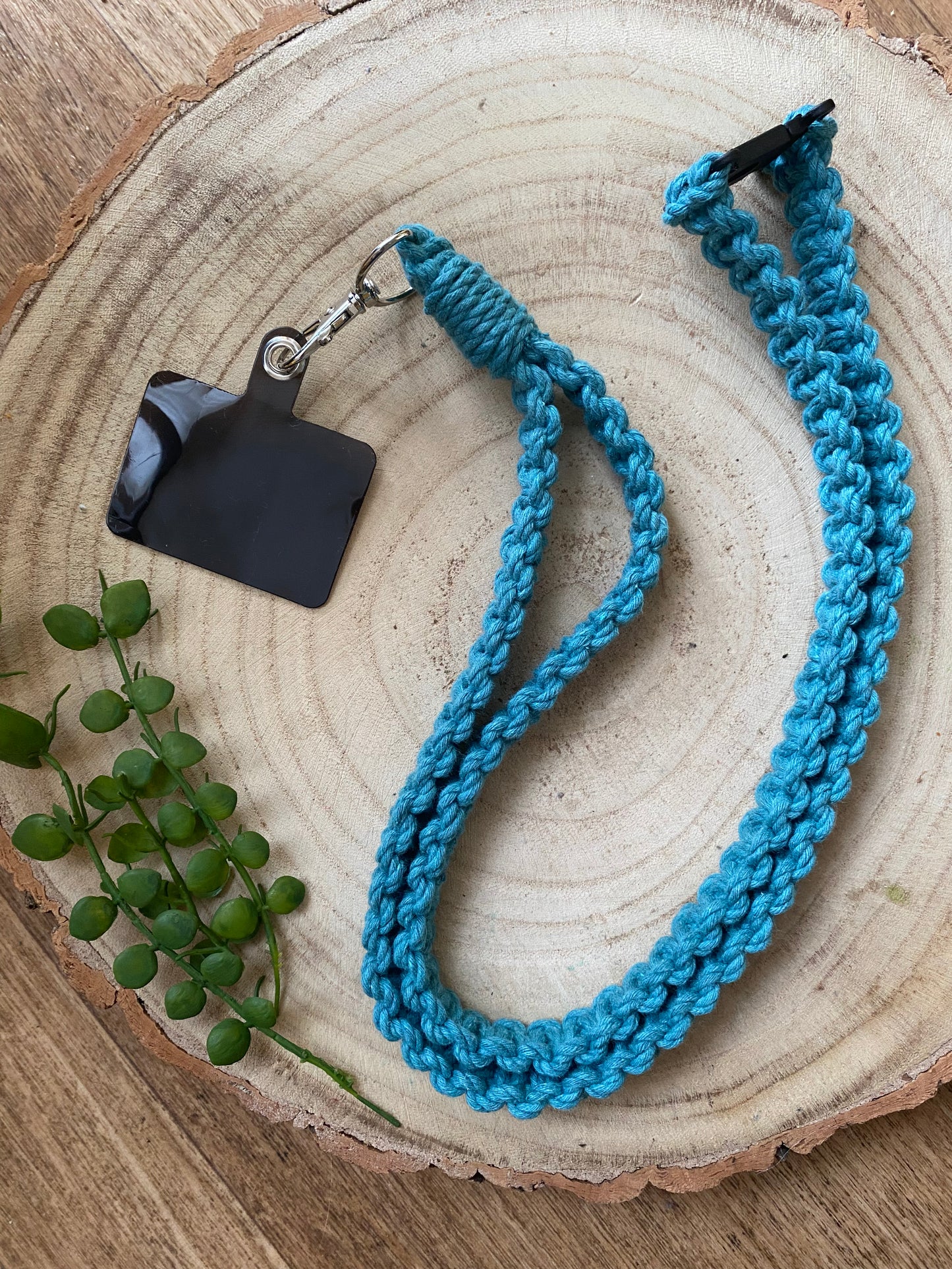 Macra-Made With Love phone holder lanyard teal flat 