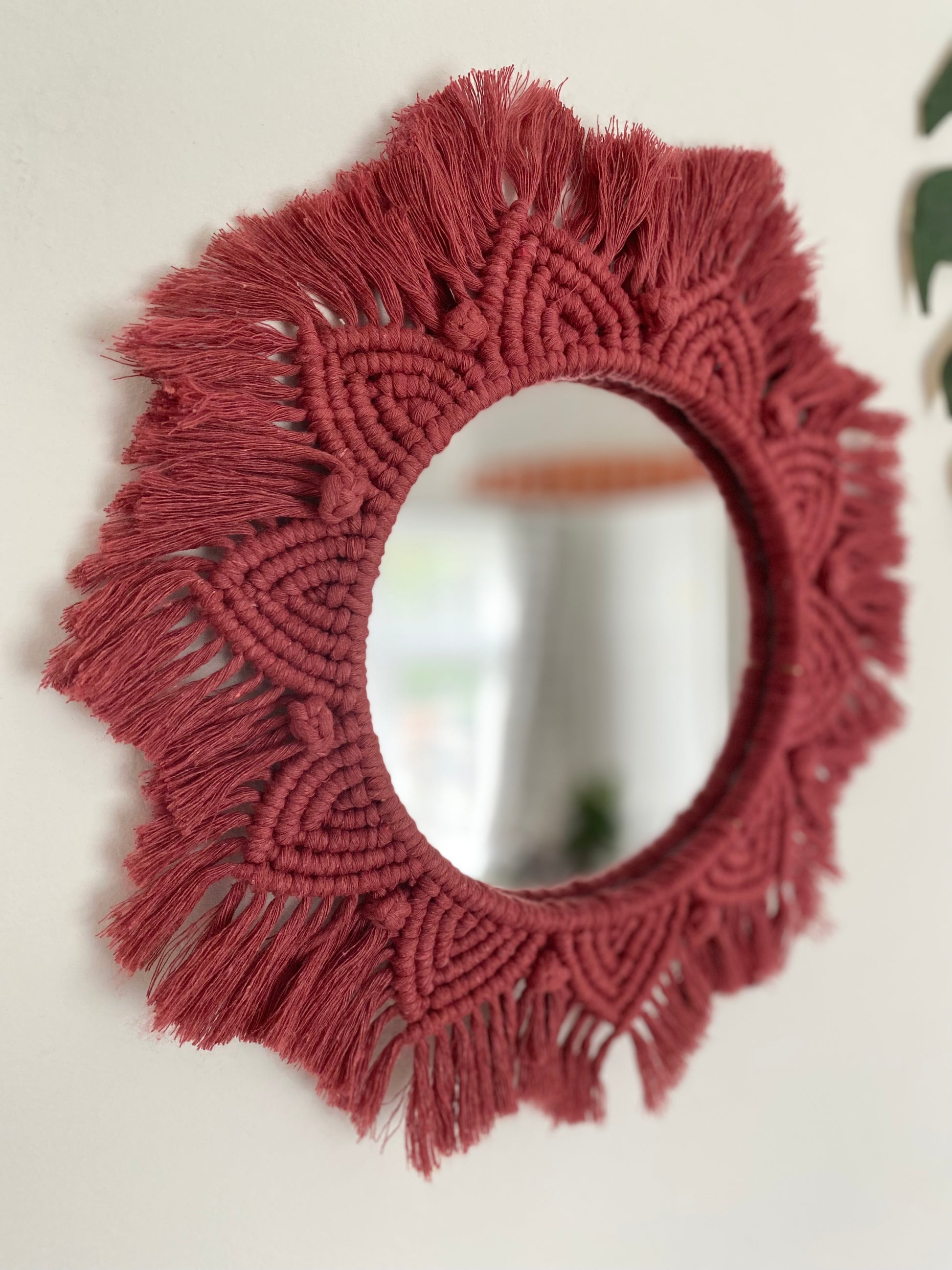 Macra-Made With Love mandala wall mirror wild rose left