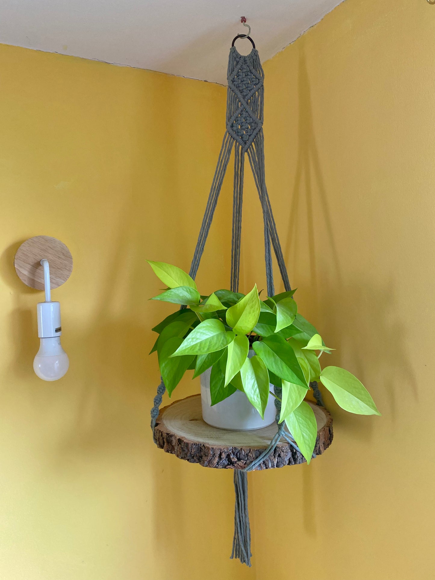 Macra-Made With Love hanging shelf sage