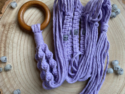 Skull Bead Macrame Plant Hanger