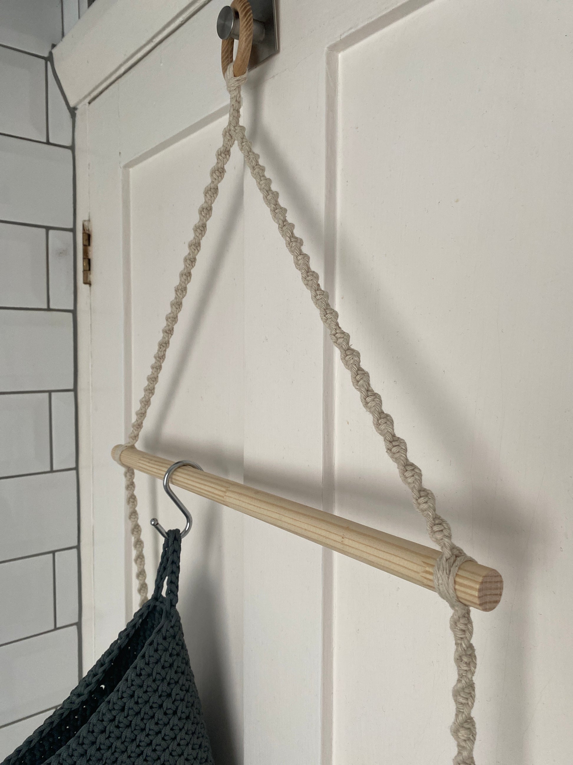 Bathroom decor towel rail natural top rail