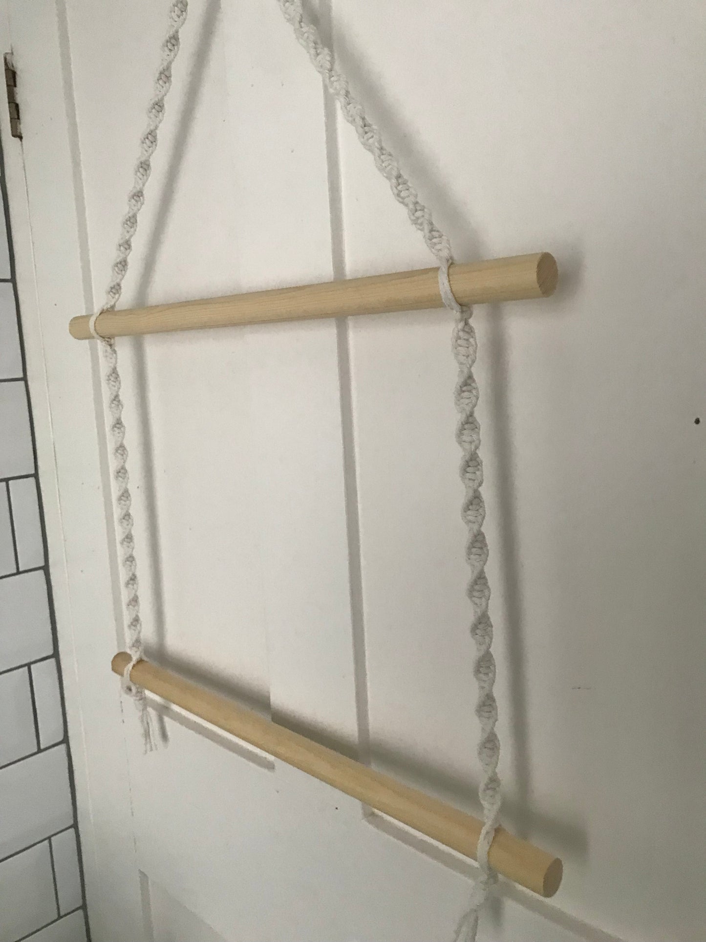 Bathroom decor towel rail natural empty