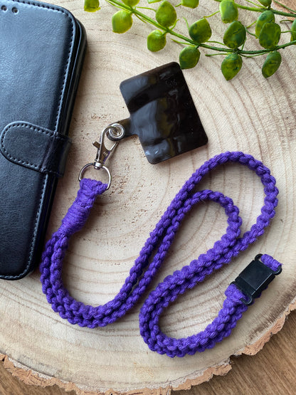 Macra-Made With Love phone holder lanyard purple flat 