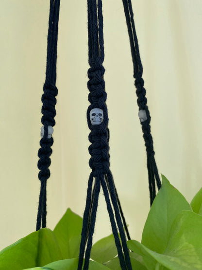 Skull Bead Macrame Plant Hanger