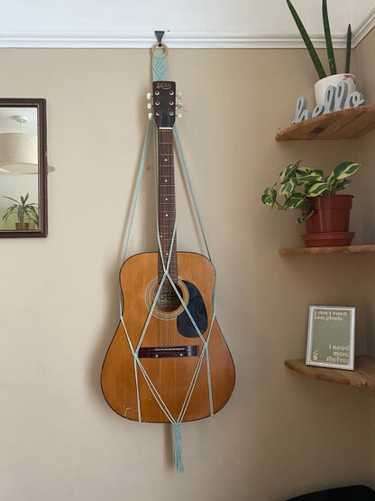 Macra-Made With Love acoustic guitar wall mount hanger pastel green