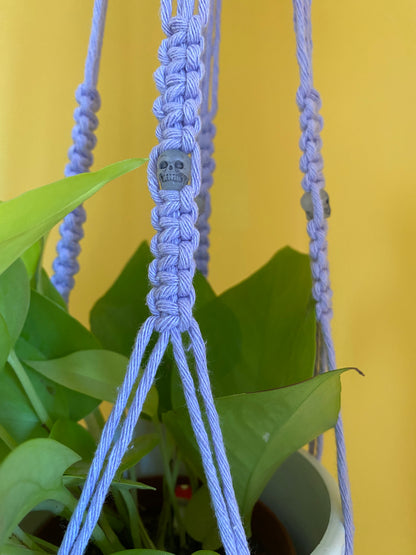 Skull Bead Macrame Plant Hanger