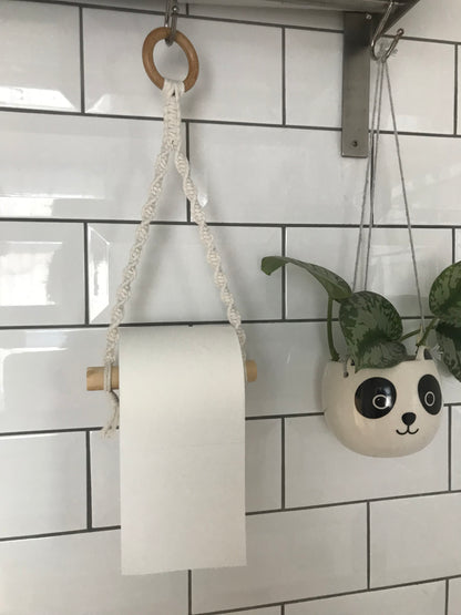 Bathroom decor toilet roll holder natural ring zoom