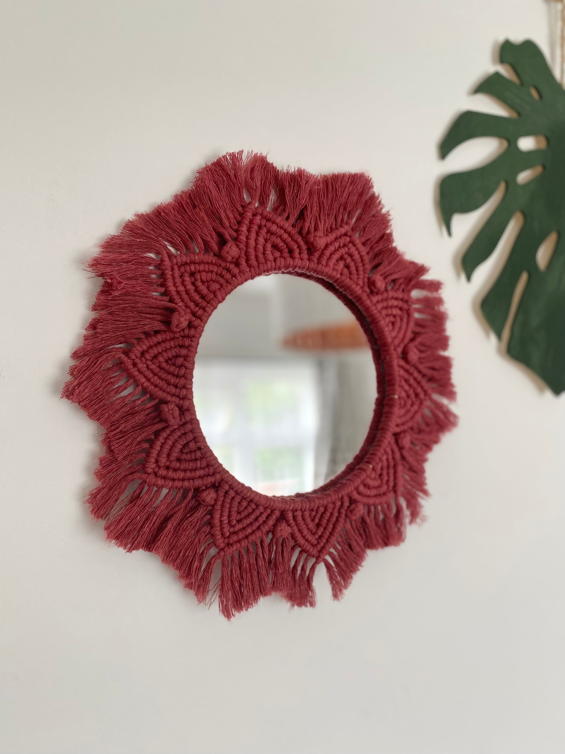 Macra-Made With Love mandala wall mirror wild rose left