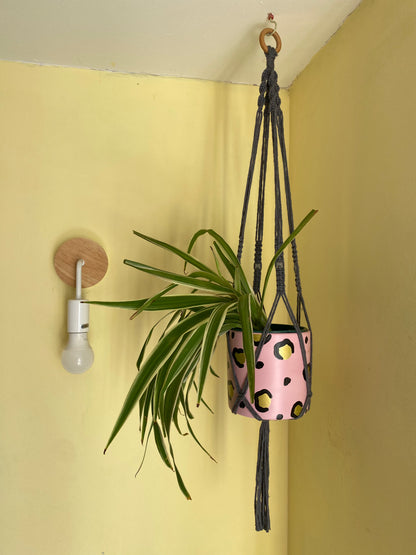 Skull Bead Macrame Plant Hanger