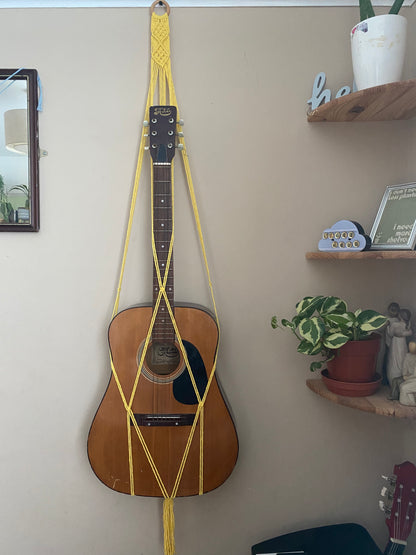 Macra-Made With Love acoustic guitar wall mount hanger yellow