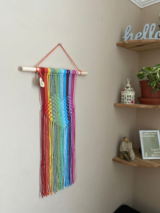 Macra-Made With Love rainbow heart wall hanging left