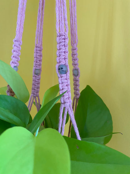 Skull Bead Macrame Plant Hanger